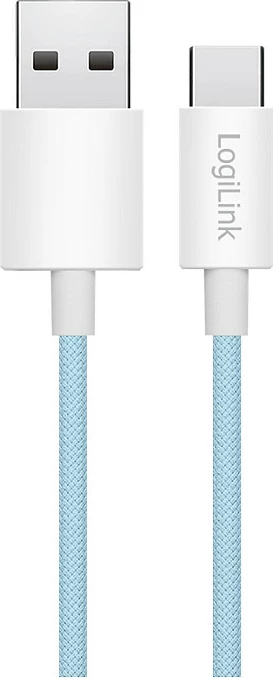 Kabllo USB LogiLink USB-A në USB-C, 0.5 m, 60W, 480 Mbps, najlon, e kaltër
