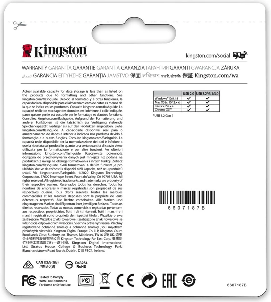 USB flash Kingston DataTraveler Micro 64GB, USB 3.2, Metal, Argjend