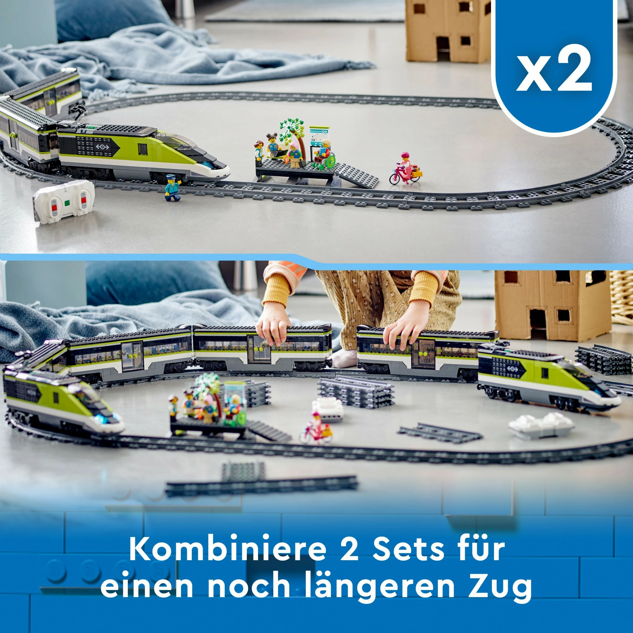 Set ndërtimi LEGO City Express Passenger Train, 7 vjeç e lart, plastik, 764 pjesë, shumëngjyrësh