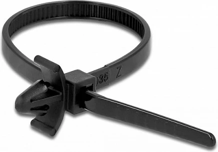 Lidhëse kabllosh DeLOCK 18893, releasable, najlon 140 mm, 10 copë, e zezë