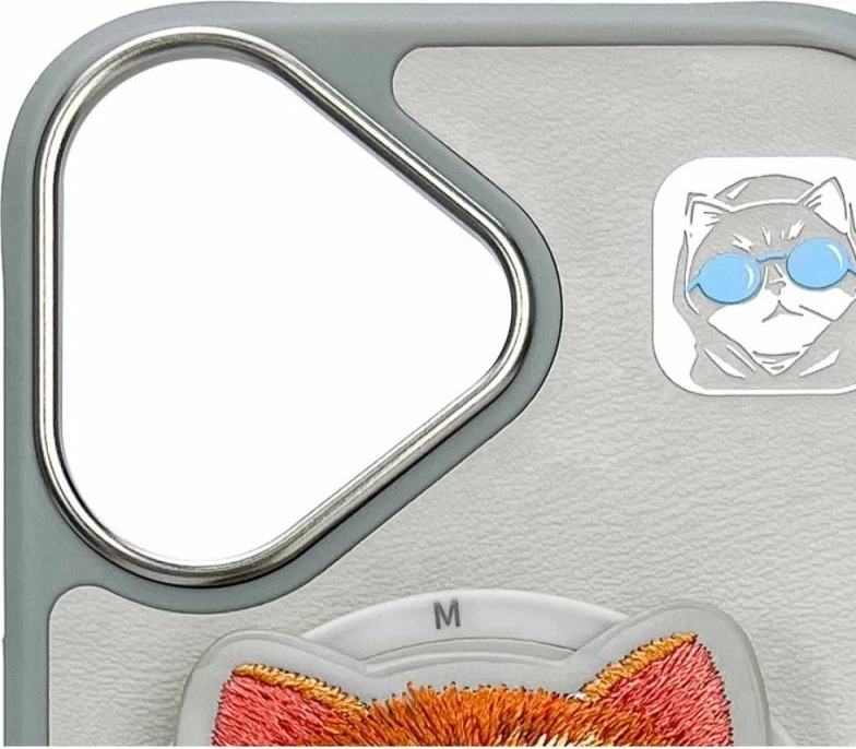Kuti MagSafe Nimmy Glasses Cool Cat për iPhone 16, gri