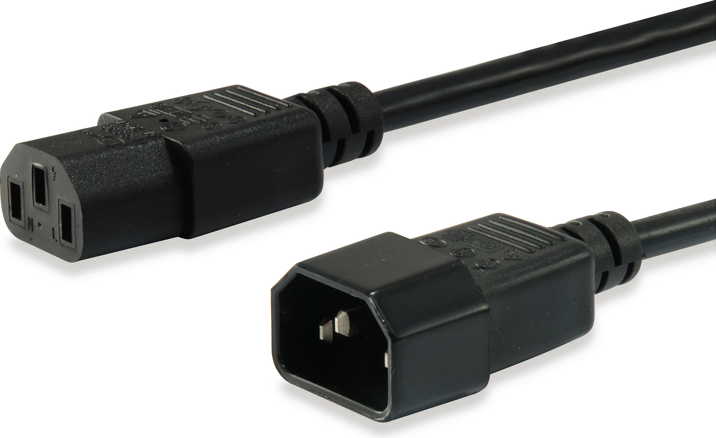 Kabllo rryme Equip 112101, 3 m, C13 në C14, H05VV-F3G, 250 V, 10 A, e zezë