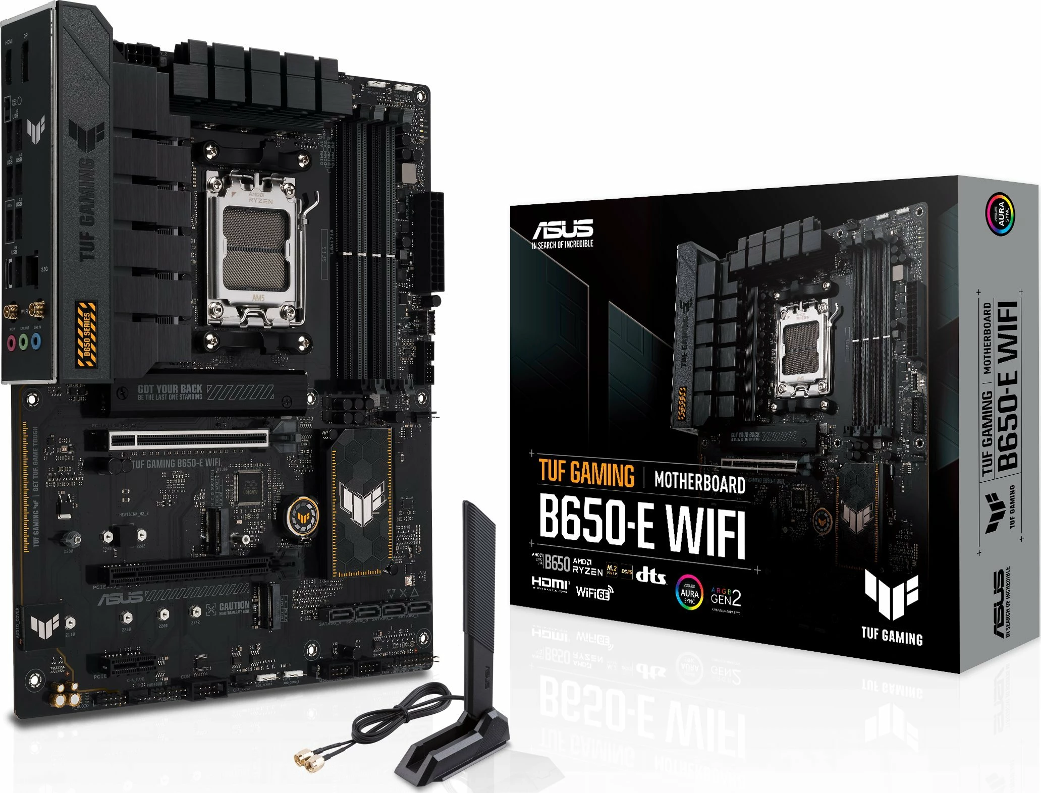 Pllakë amë Asus TUF GAMING B650-E WIFI AM5, ATX, DDR5, Wi‑Fi 6E, Bluetooth, 2.5GbE, e zezë