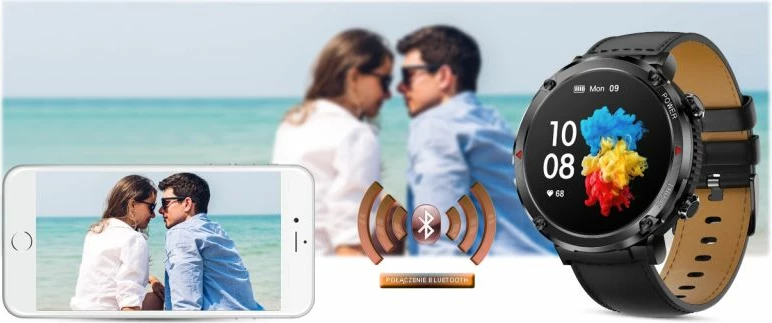 Smartwatch Gravity për meshkuj, e zezë