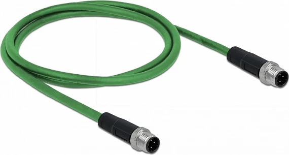 Kabllo Ethernet industriale DeLOCK 85917, M12, 1 m, -40–70°C, e gjelbër