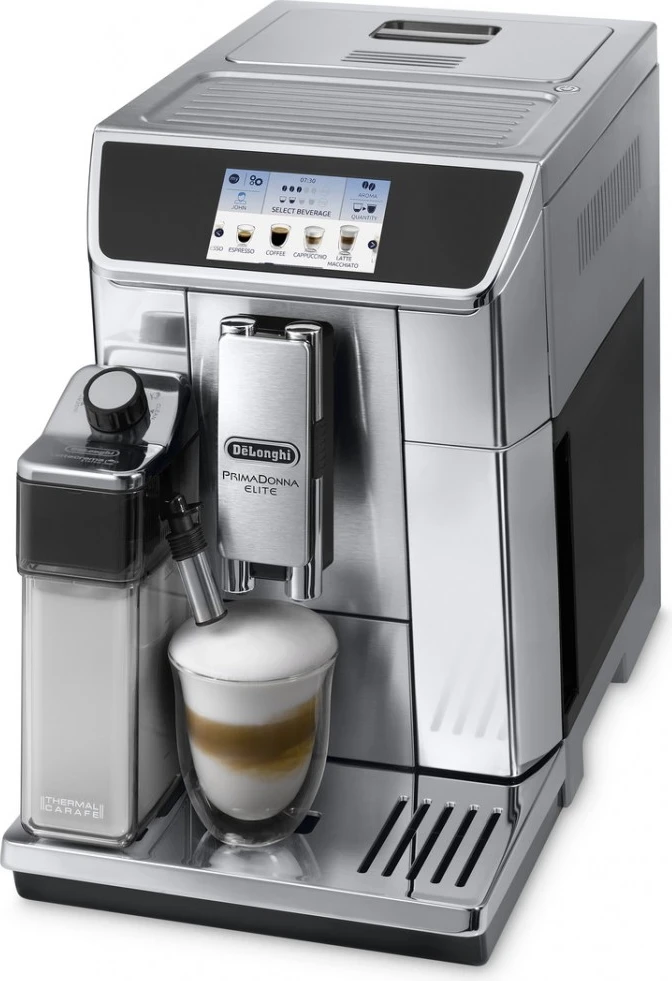 Aparat kafeje automatik DeLonghi PrimaDonna Elite ECAM 650.75.MS 1450W, argjend/zezë
