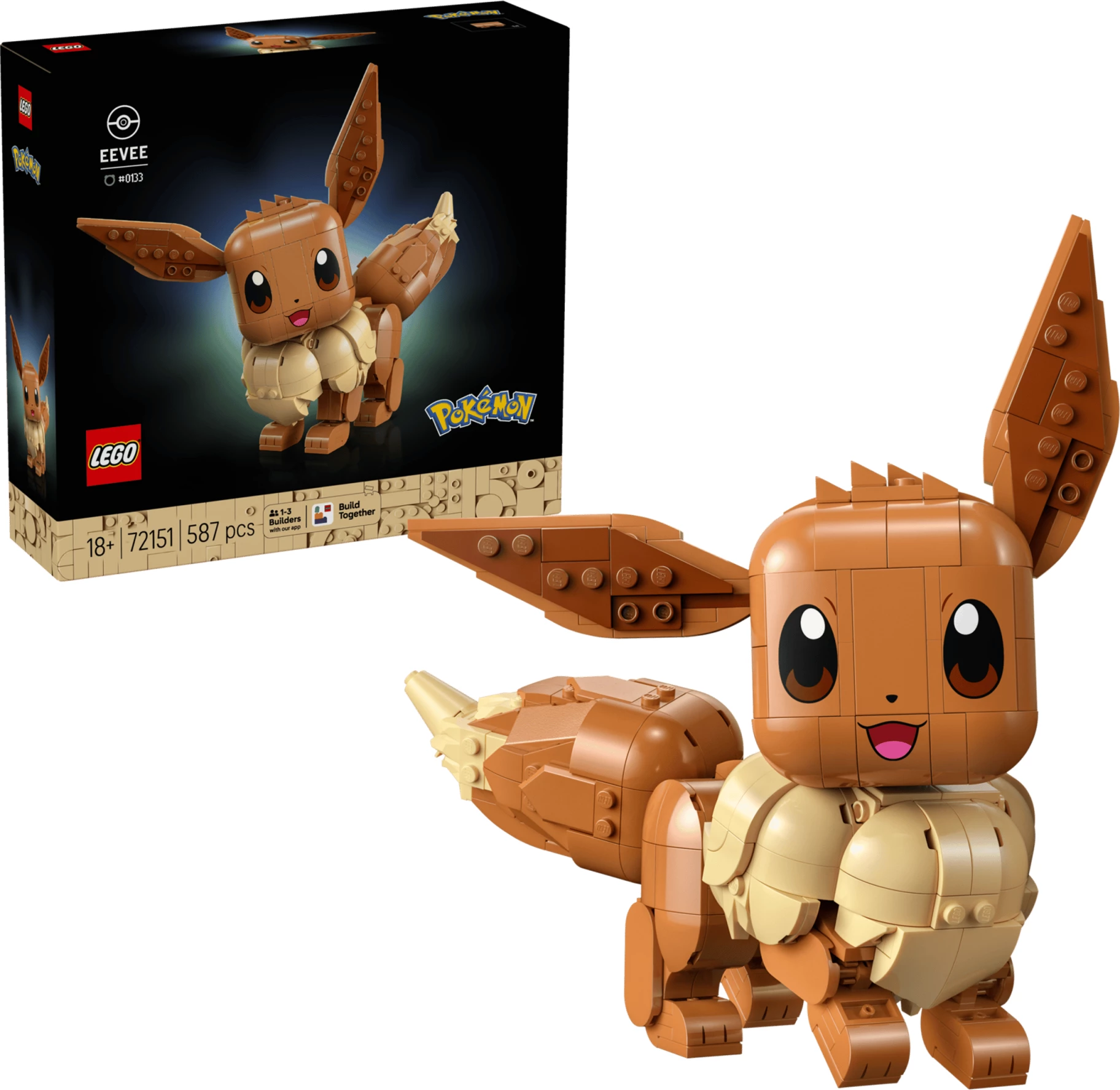 Set ndërtimi LEGO Pokémon Eevee 72151, 587 pjesë, 18+