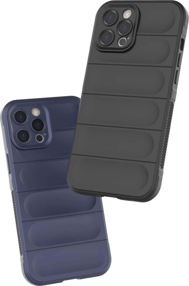 Mbështjellës Hurtel Magic Shield Case për iPhone 12 Pro Max, fleksibil, i blinduar, Kaltër e errët