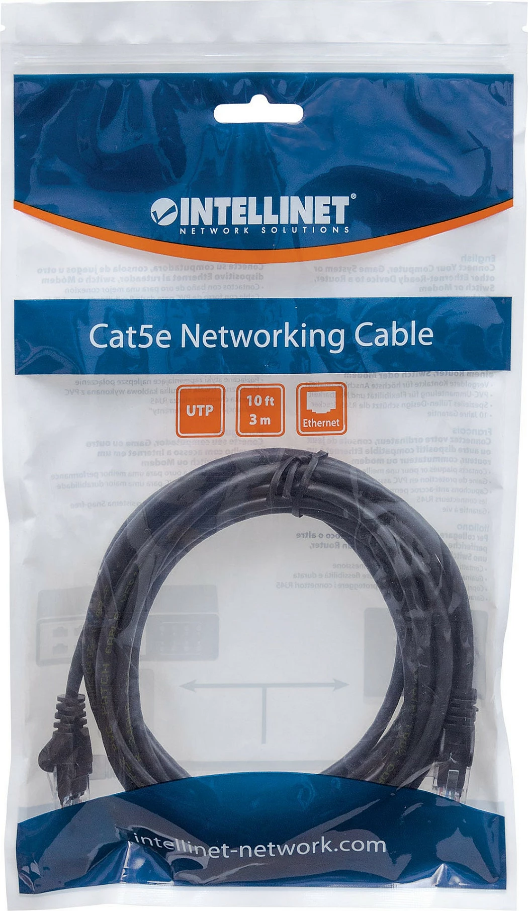Kabllo rrjeti Intellinet Cat6 RJ45, 1.5m, U/UTP, 10Gbps, e zezë