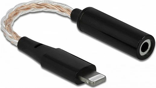 Adapter audio DeLOCK 66317, Lightning në 3.5mm, 0.105 m, i zi