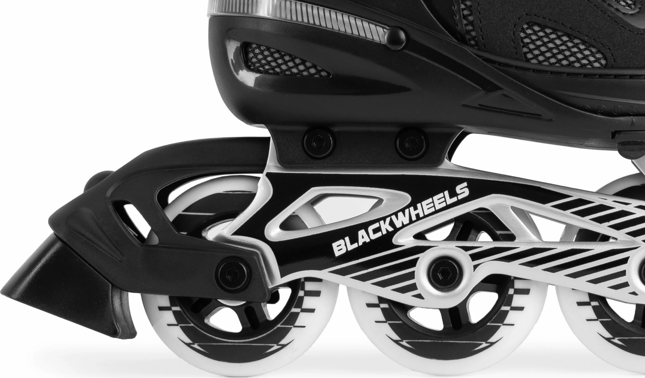 Patina inline Blackwheels Flex Pro të rregullueshme 38-41, 4 rrota 84 mm, ABEC 7, me fren, të zeza
