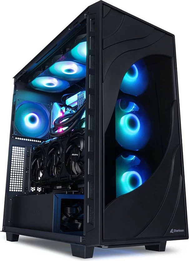 Kasë Sharkoon Rebel C80M RGB ATX, midi tower, e zezë