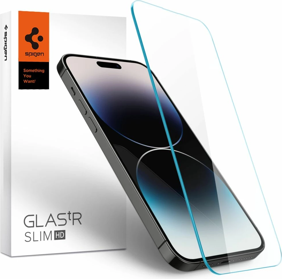Xham mbrojtës Spigen Glas.tR Slim për iPhone 14 Pro, i tejdukshëm