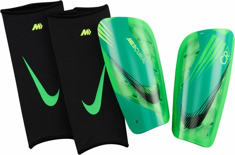 Mbrojtëse për këmbë për meshkuj dhe fëmijë Nike, të gjelbra dhe të zeza