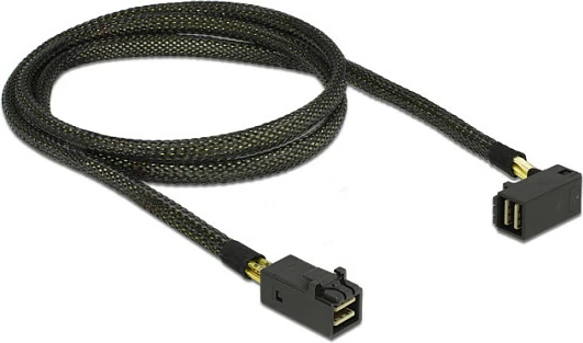 Kabllo Mini SAS HD DeLOCK 83643, SFF-8643 në SFF-8643, 1 m, male/male, e zezë