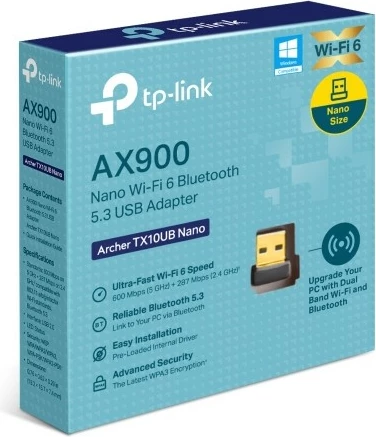 Adapter Wi-Fi/Bluetooth TP-Link Archer TX10UB Nano, USB 2.0, dual-band, i zi