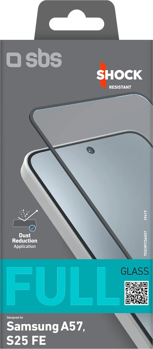 Mbrojtës ekrani xhami i kalitur SBS Full Cover për Samsung Galaxy A57, i zi