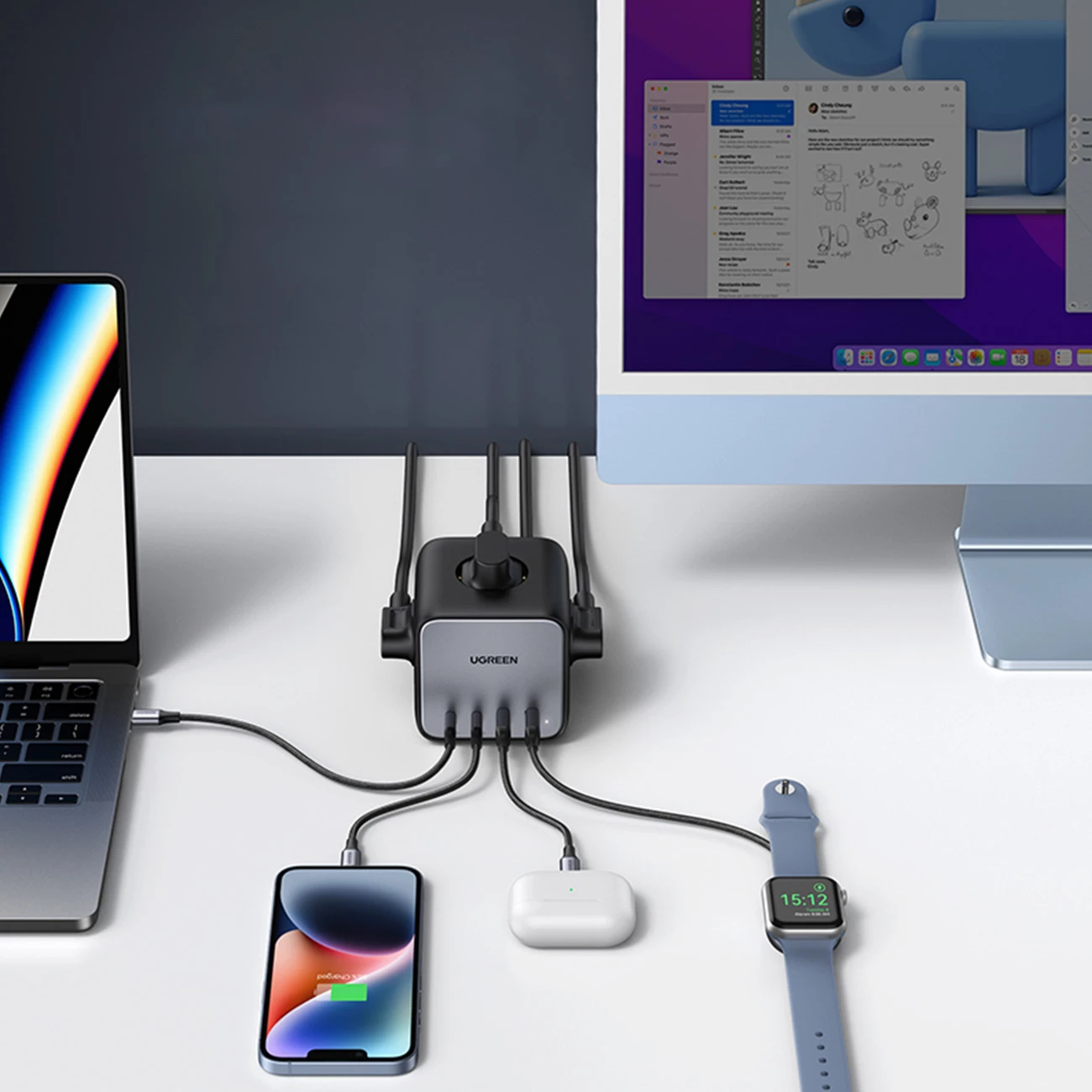 Prizë kube Ugreen CD268, 65W, 3x AC, 2x USB-C, 2x USB-A, 1.8m, e zezë