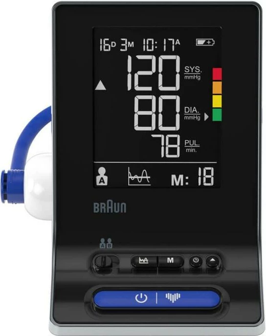 Matës i tensionit të gjakut Braun ExactFit 3 BUA6150, për krah, display me kode ngjyrash, set me 2 mansheta, i zi
