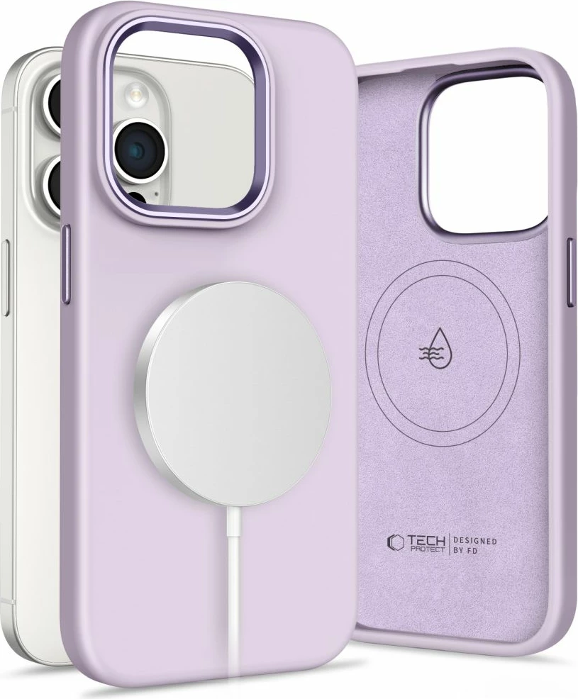 Mbështjellës Tech-Protect Silicone Pure MagSafe për iPhone 15 Pro Max, vjollcë
