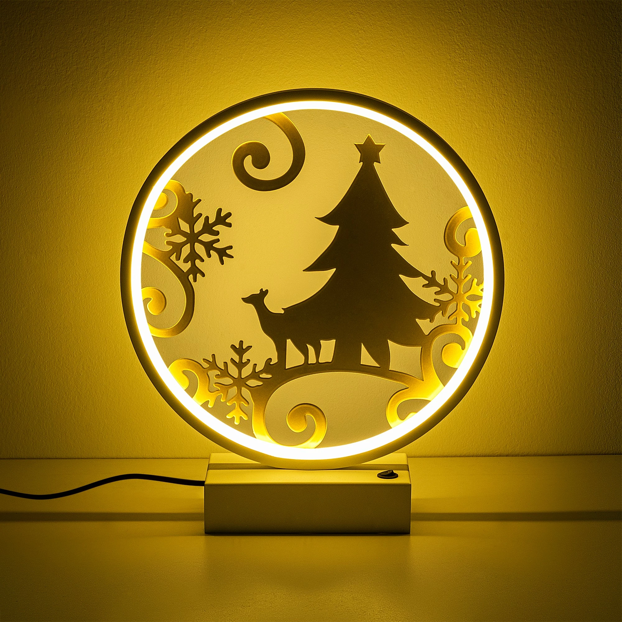 Llambë tavoline dekorative, Opviq, XMAS11, e bardhë dhe e artë