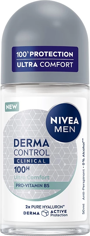 Antiperspirant Roll-On për meshkuj Nivea Derma Control Clinical Ultra Comfort 50ml