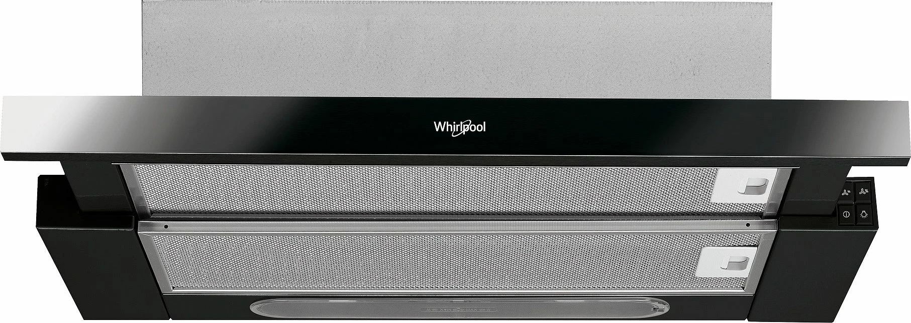 Aspirator kuzhine teleskopik Whirlpool AKR 750 GK, 60 cm, 304 m³/h, 3 shpejtësi, i zi