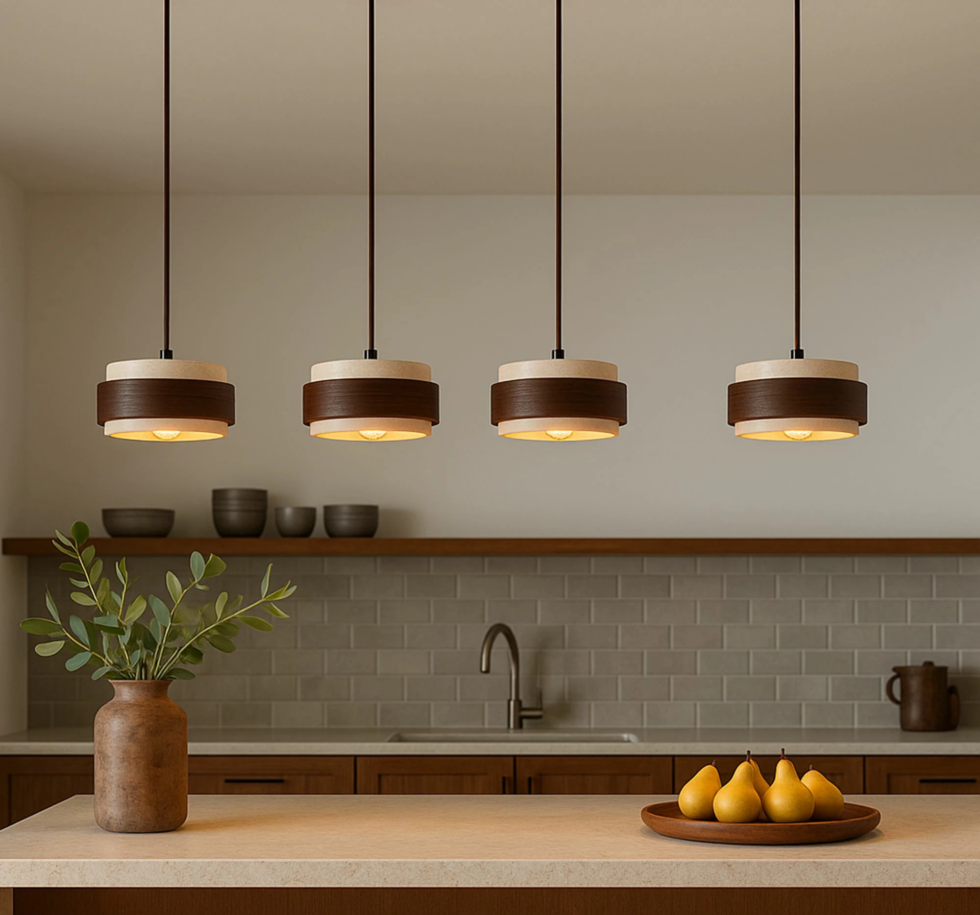 Llambë tavani Opviq Lover D, dru arre, bezhë