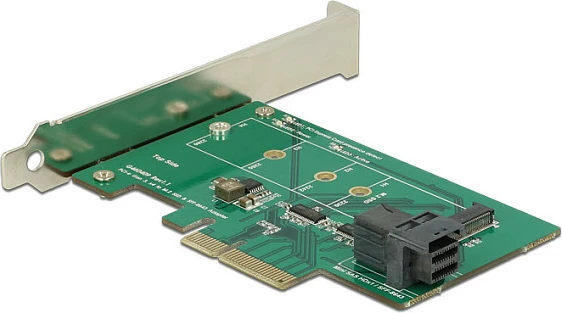 Kartë zgjerimi PCIe DeLOCK 89517, slot M.2 2230/2242/2260/2280, jeshile/e bardhë