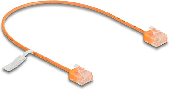 Kabllo rrjeti DeLOCK RJ45 Cat6 UTP ultra slim 0.3 m, portokalli