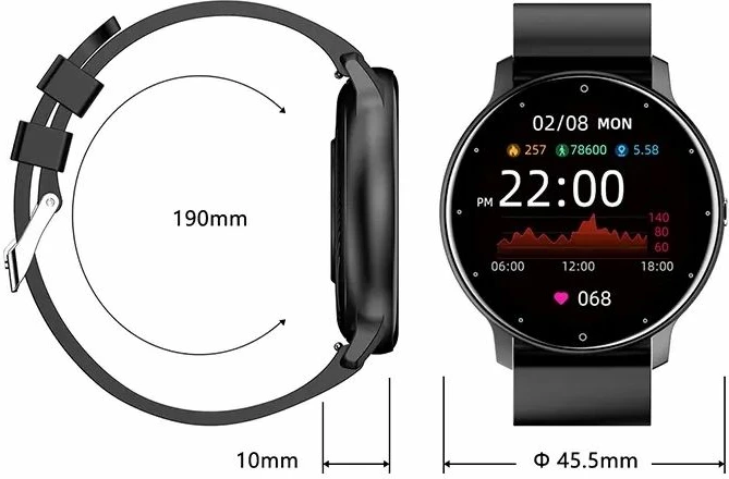 Smartwatch Giewont për meshkuj, e zezë
