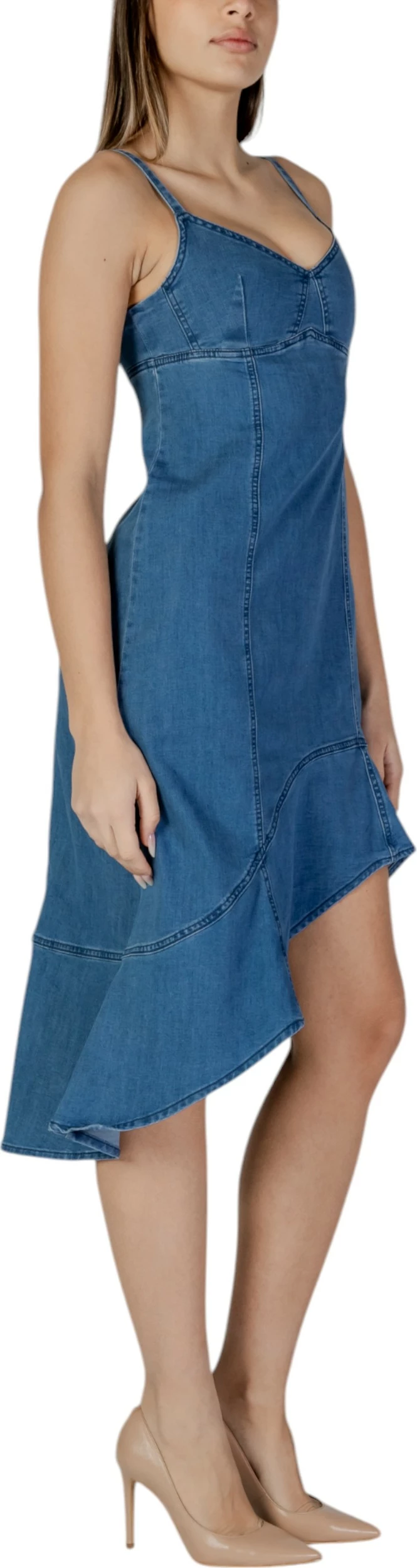 Fustan midi për femra Desigual VEST_MUNICH 25SWVD07, denim [Madhësia: L]