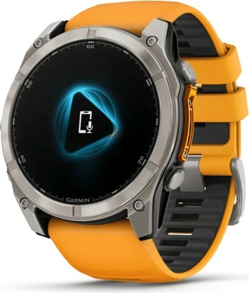 Smartwatch Garmin Fenix 8 Amoled Sapphire GPS 51mm, titanium, portokalli