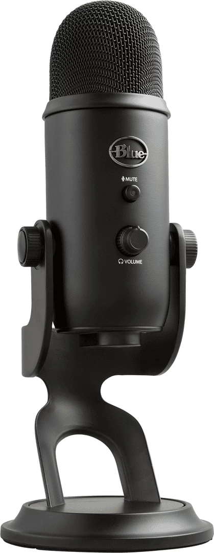Mikrofon, Logitech, Yeti 988-000229, me stativ dhe kontrolle në trup, i zi
