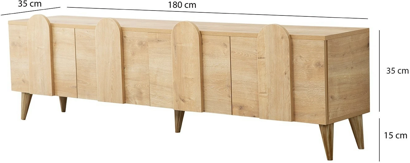 Komodë për TV Hanah Home, New Line - ngjyrë lisi, v2