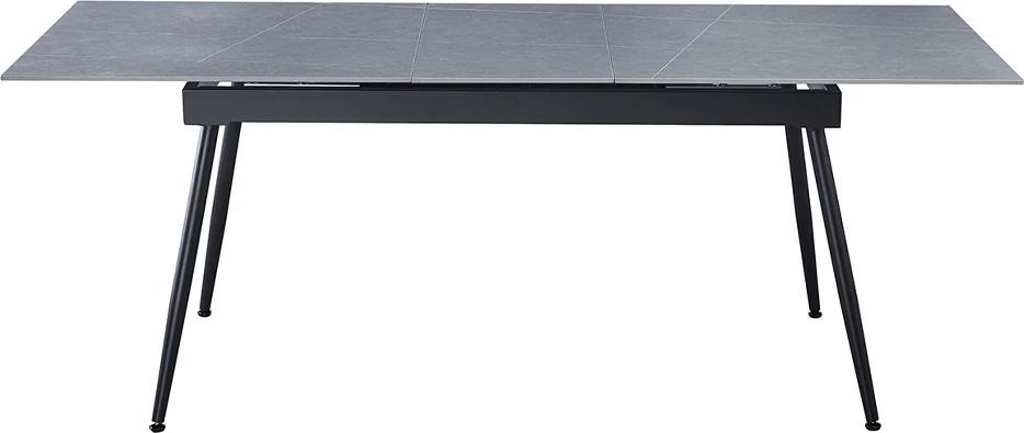 Tavolinë zgjatëse Atlantis, ngjyrë gri me pamje mermeri, 160x80x75cm