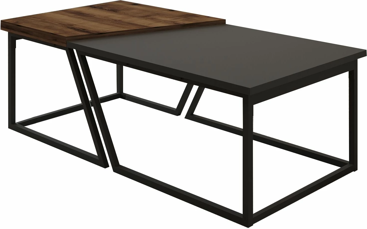 Set tavolinash kafeje Skye Decor, Verona P0024623, antracit, arrë rustike