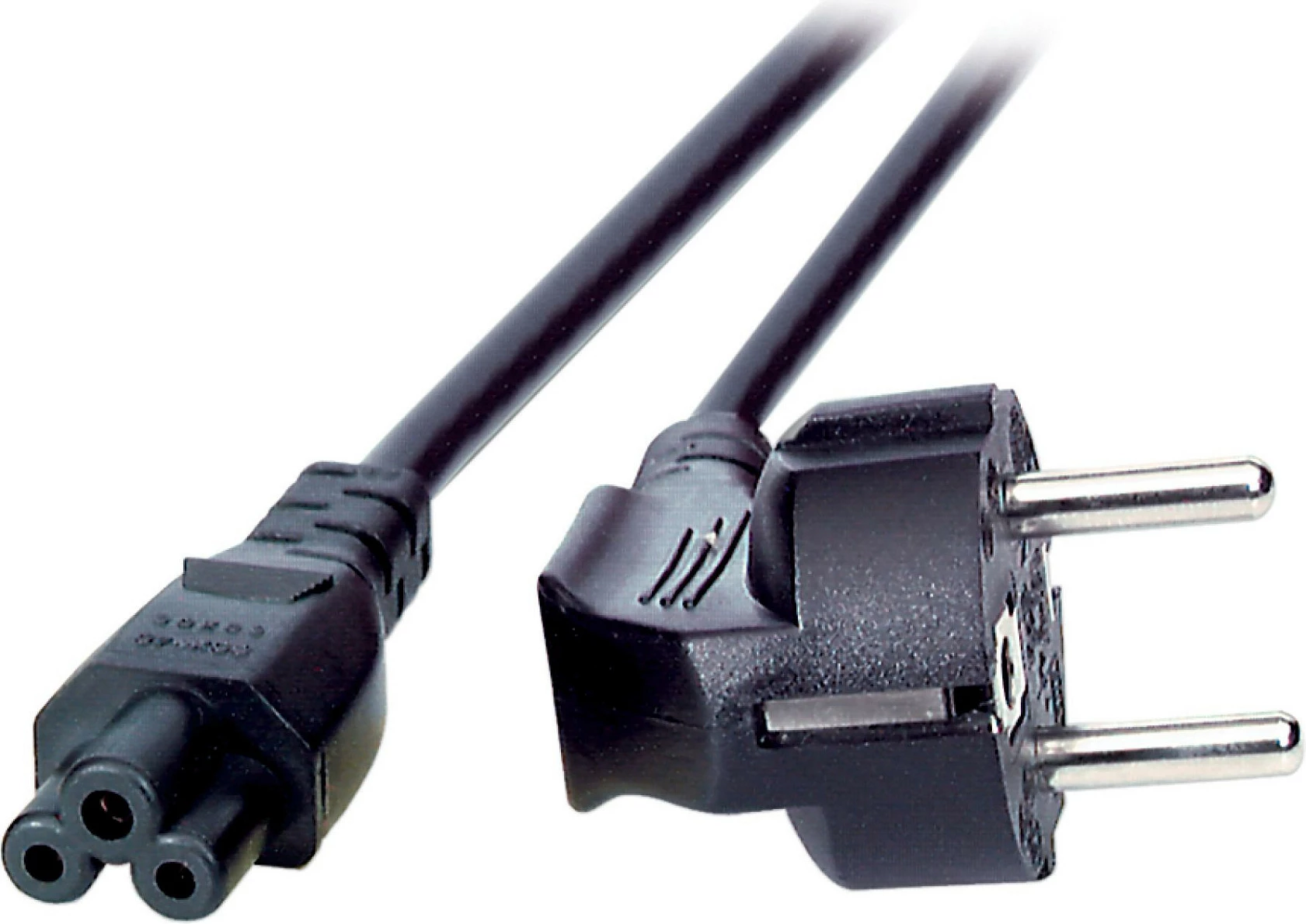 Kabllo rryme EFB Elektronik, Schuko në IEC C5 90°, 1.8 m, e zezë