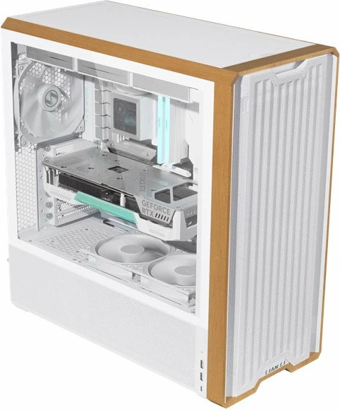 Kasë Lian Li LANCOOL 217 LAN217W midi tower ATX/e-ATX me xham të kalitur dhe panel mesh, e bardhë