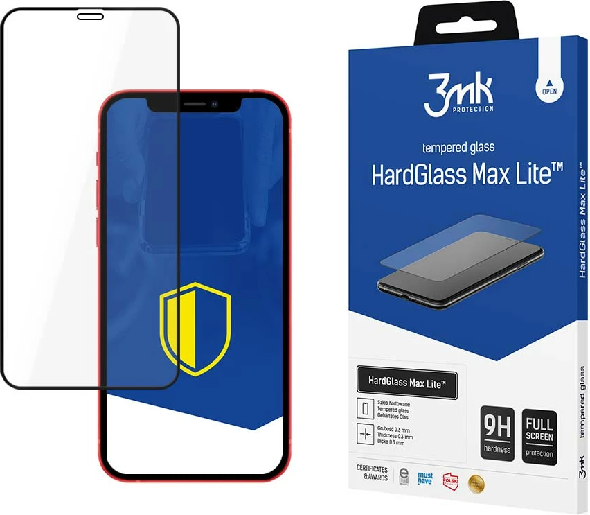 Xham i temperuar 3mk HardGlass Max Lite për iPhone 12/12 Pro, Transparent