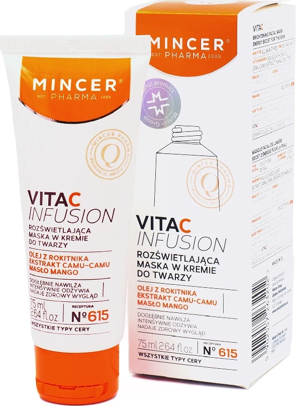 Maskë krem për fytyrë për femra Mincer Pharma Vita C Infusion No.615, 75ml