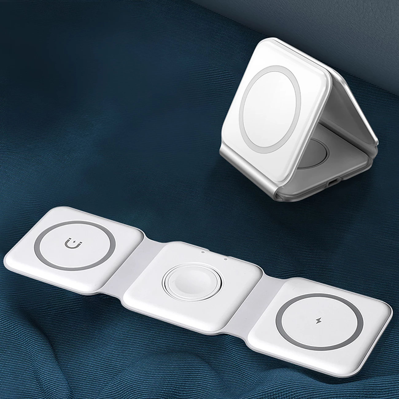 Karikues induktiv 3-në-1 Dudao A11N, 15W, me kabllo USB-C/USB-C, Bardhë