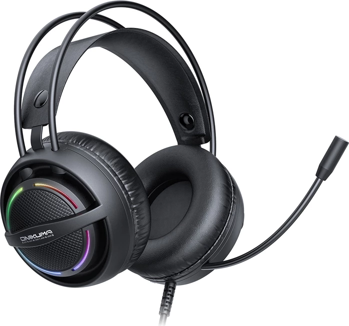 Kufje gaming ONIKUMA X88 me tel, on-ear, me mikrofon, RGB, të zeza