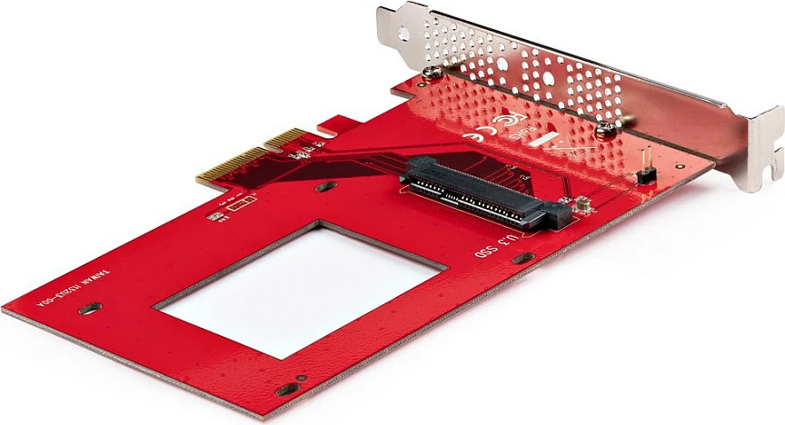 Kartë adapter PCIe StarTech SFF-TA-1001, PCIe 4.0 x4 në U.3 për SSD NVMe 2,5", e kuqe