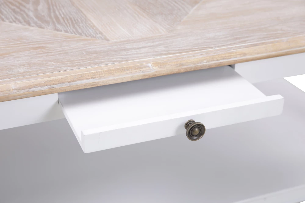 Tavolinë kafeje HISTORY, e bardhë-natyrale, 125x64x50