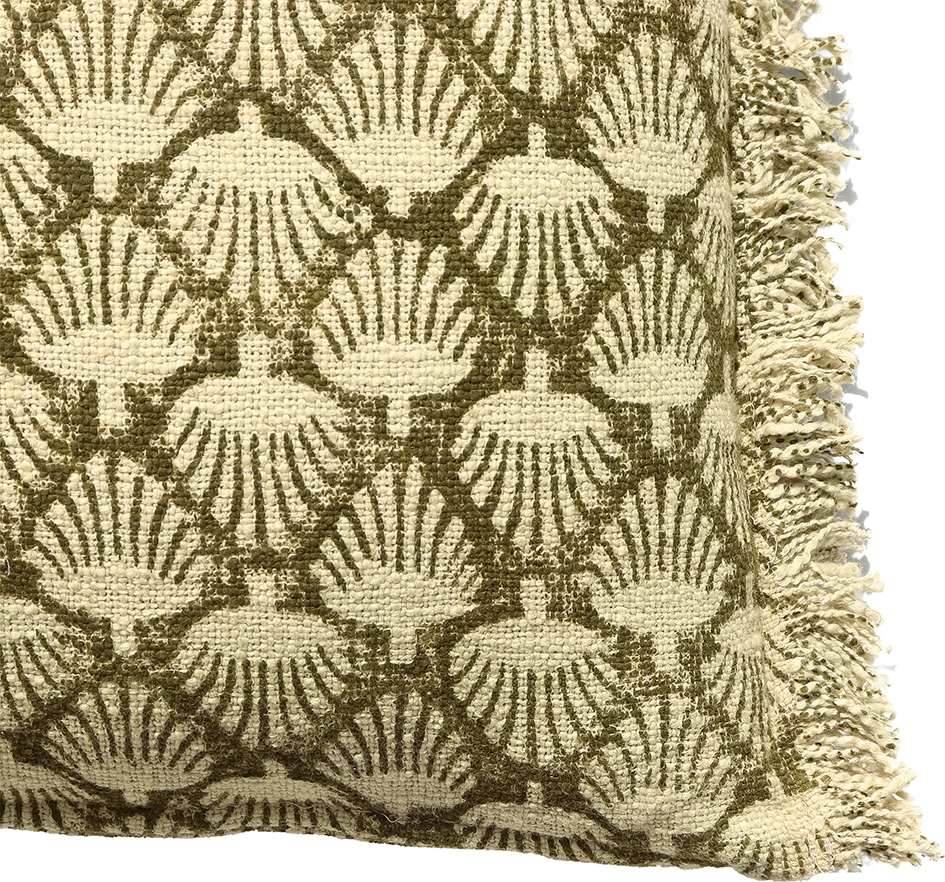 Jastëk dekorativ Calliste B, pambuk, 50x50cm, ngjyrë ulliri-bezhë