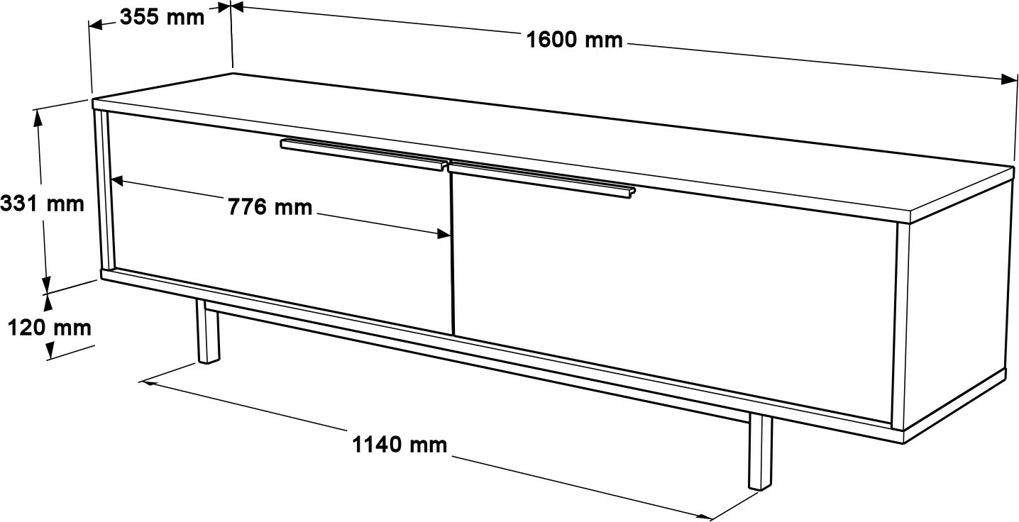 Set mobiljesh për dhomë dite Skye Decor, ON19-W, ngjyrë e bardhë