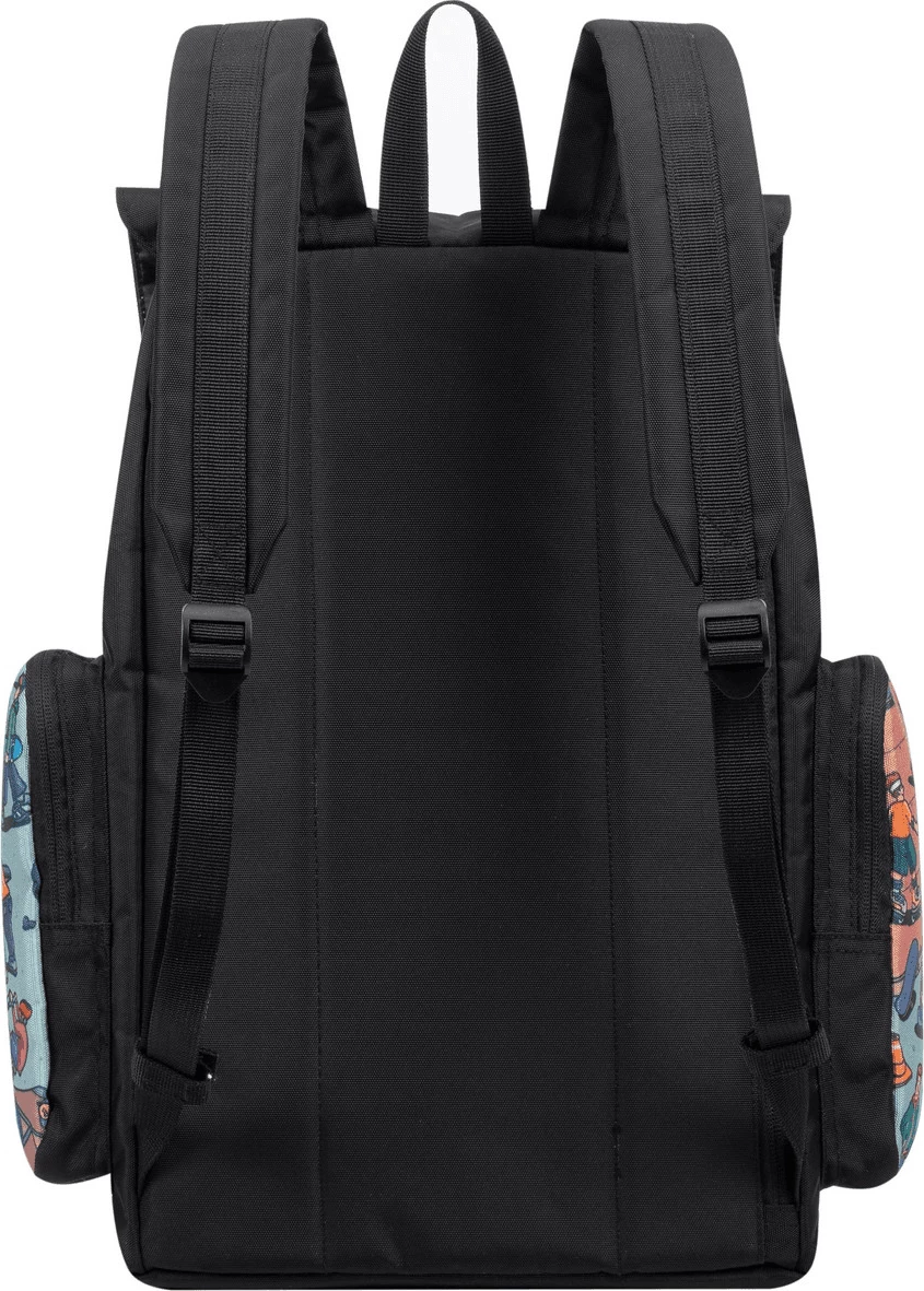 çantë shpine shkollore RIVACASE 5425 Agora 15L waterproof, print “Skaters”, e zezë