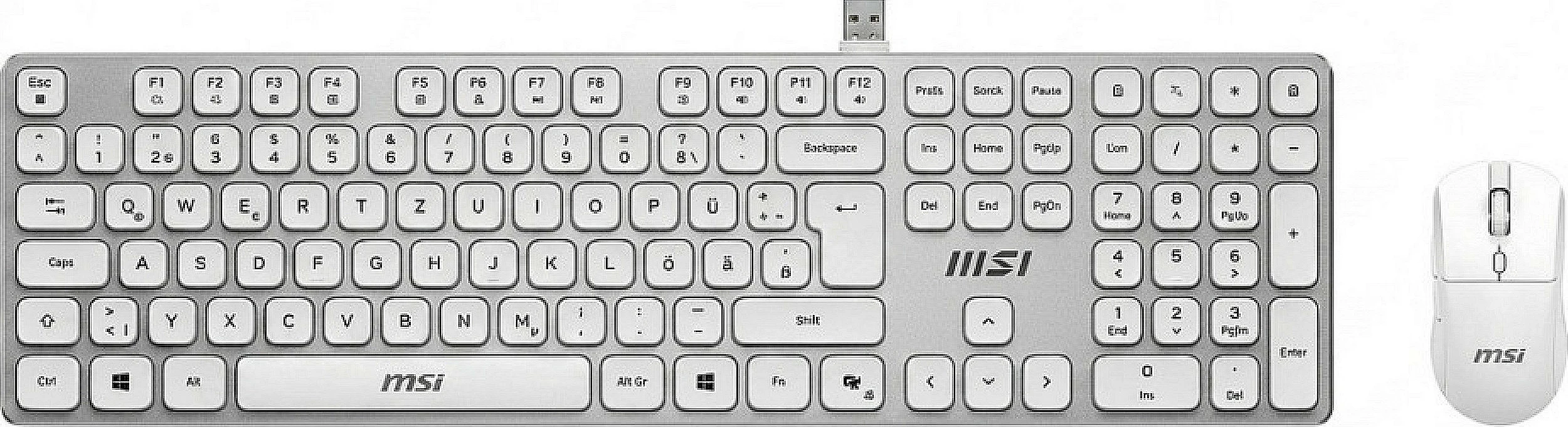 Set tastierë-maus MSI FORGE K210, wireless, i bardhë (DE)