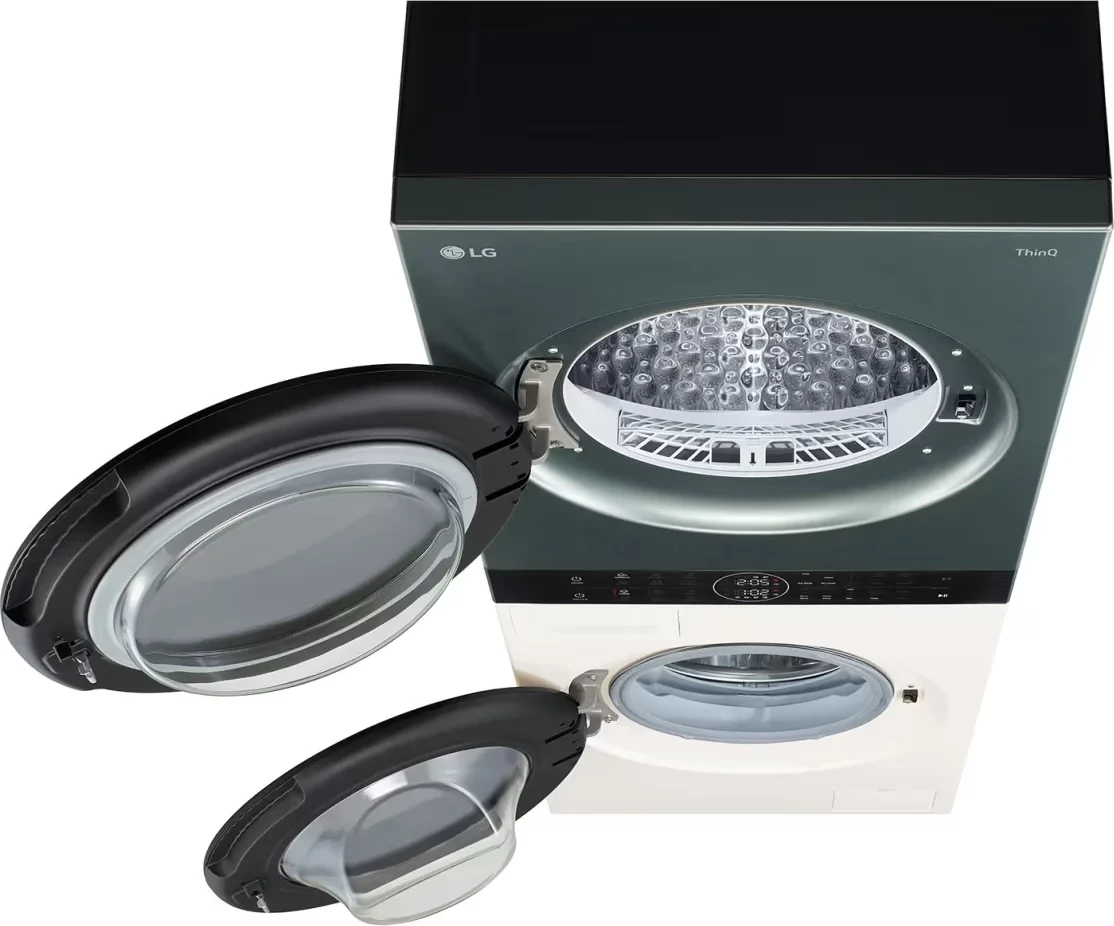 Lavatrice-tharëse kullë LG WT1210EGF 12/10 kg 1400 rpm WiFi, jeshile-bezhë